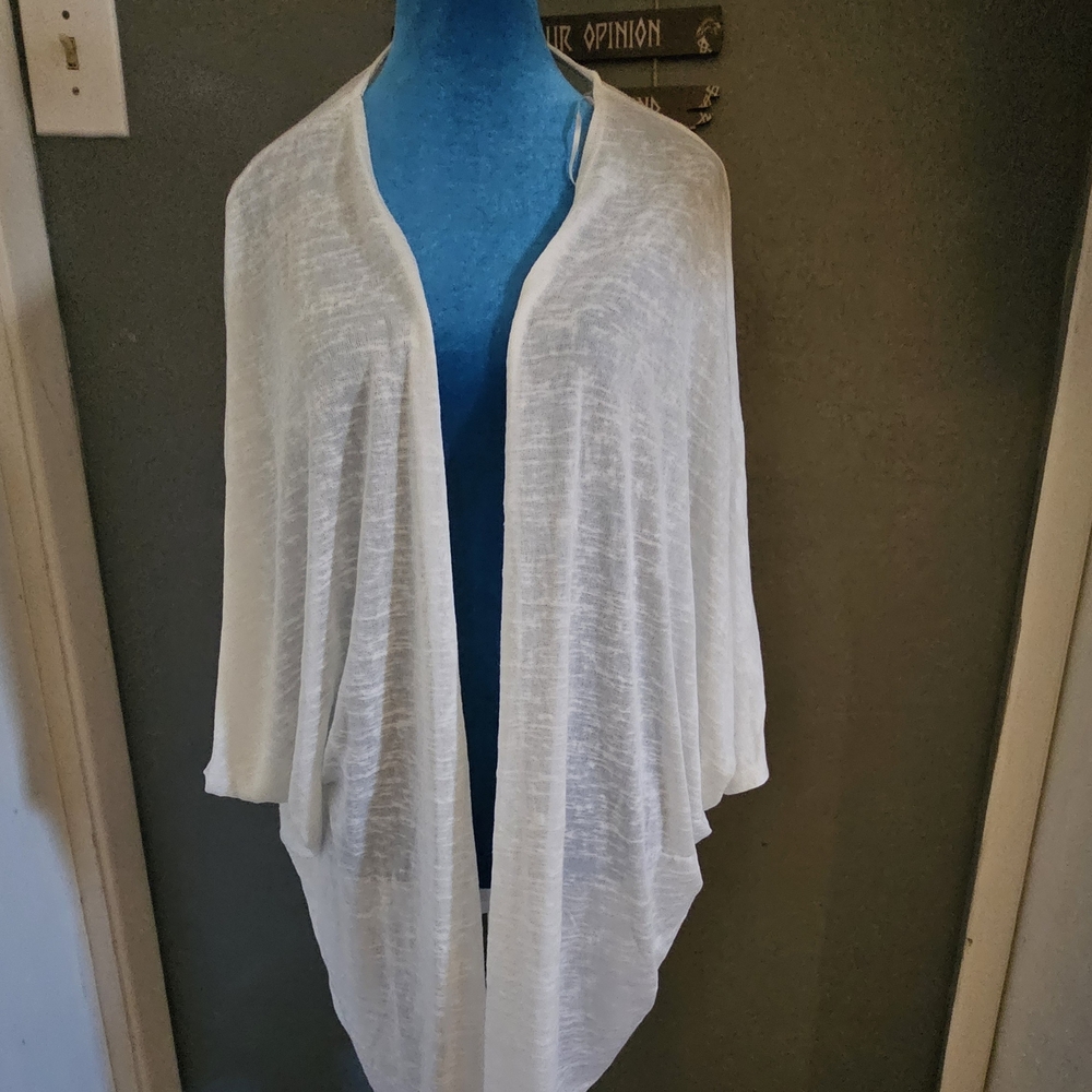 Ambiance White Mesh Cardigan